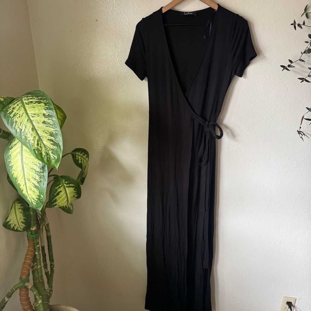 Lulus | Evolve Black Wrap Maxi Dress - Picture 2 of 7